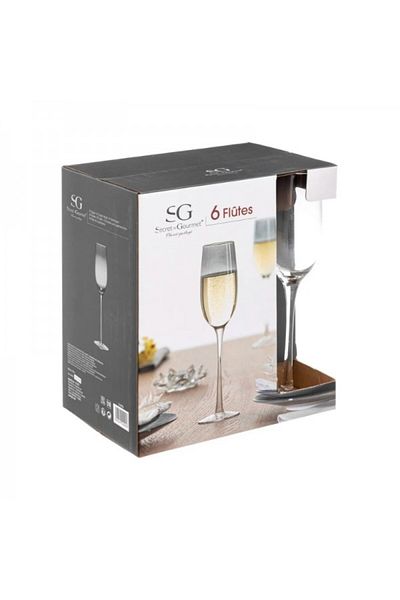 Secret de Gourmet Set of 6 champagne glasses, Sauvage, 180 ml