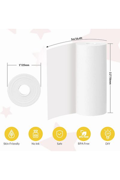 erorex 10 Rolls Kids Instant Camera Refill Print Paper 57X 25 Thermal Paper Compatible With Most Kids