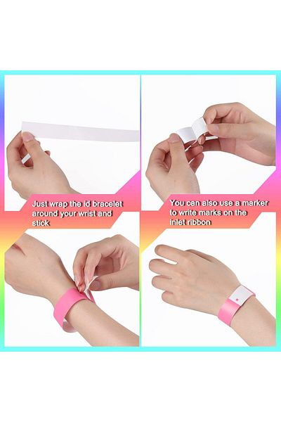 erorex Paper Wristbands For Events Neon Wrist Bands Colored Wristbands Waterproof Hand Bands For Party
