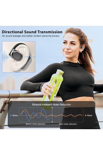 erorex Subicati Headphones Open Ear Headphones with Ear Hooks Bluetooth On Ear Black