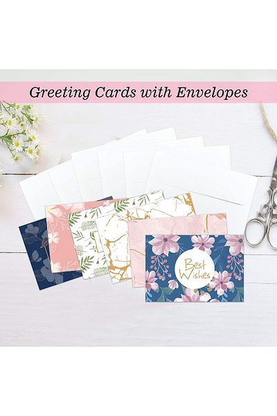 erorex 12 Pack Folding Greeting Cards With Envelopes Floral Assorted Blank Notecards And Envelopes For