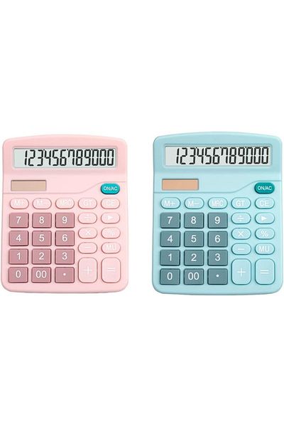 erorex 2 Pack Calculators 12 Digit Dual Power Desk Calculator With Large Lcd Display Large Sensitive