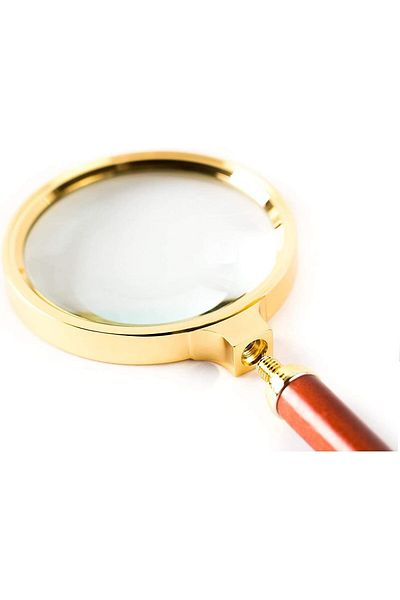 erorex 10X Handheld Magnifier Antique Mahogany Handle Magnifier Reading Magnifying Glass For Reading Book