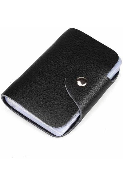 erorex Credit Card Holder And Business Card Organizer Leather Strap Buckle Bank Card Wallet Bag 26 Card