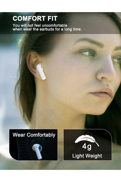erorex Wireless Earphones Noise Cancellation Transparent Bluetooth Headphones With Stereo Sound Sweatproof