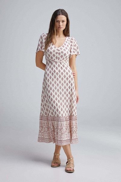 Springfield Boho Midi Dress With Border