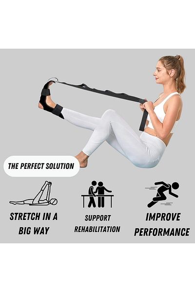 fulina Yoga Stretch Belt, Stretching Strap with Loop, Elastic Stretch Band for Physical Therapy,
