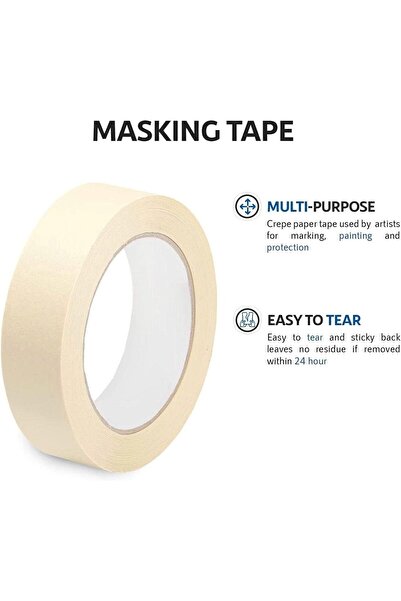 erorex Masking Tape 1 Inch X 20 Yards Strong Adhesive Tape For Painting Decorating Diy Home Office School