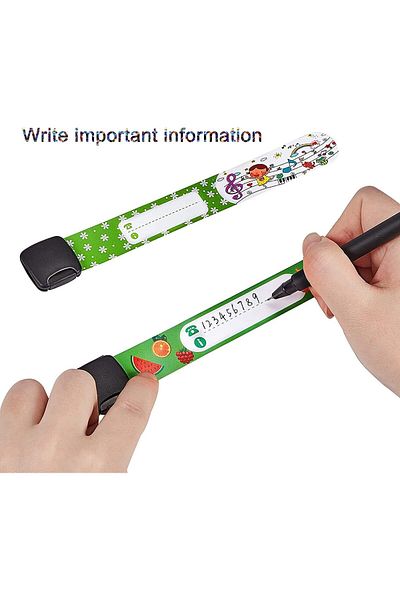 erorex Kids Safety Id Wristband Cartoon Pattern Adjustable And Waterproof Bracelet Reusable Boys And Girls