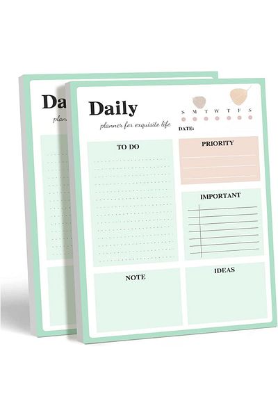 erorex Daily Planner Notepad 2Pcs To Do List Notepad Undated Note Pad 8.4