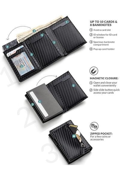 erorex Card Holder Wallet With Coin Pocket Magnetic Closure Pop Up Cards With Id Window Leather Wallet For
