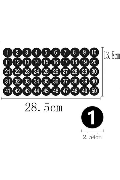 erorex Self Adhesive Decal 10 Sheets Consecutive Number Stickers 1 50 Number Labels Waterproof Self