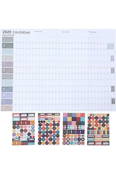 erorex 2025 Wall Calendar Planner Poster Calendar 2025 Year Planner Annual Calendar 12 Month Planner Wall