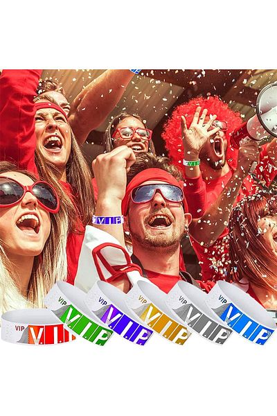 erorex 600 Pcs Vip Paper Wristbands Wristbands For Events Waterproof Paper Bracelets Neon Wrist Bands