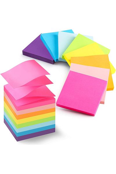 erorex 656 Pcs Sticky Notes Super Sticky Notes 3 * 3Inch Book Tabs Bright Colors Self Stick Pads 2X The