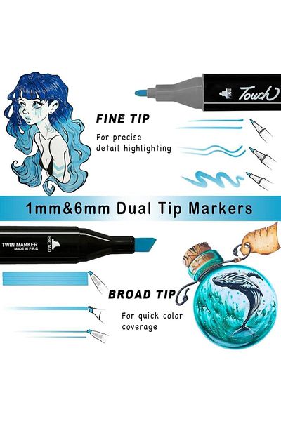 erorex 80 Colors Alcohol Markers Set With Storage Bag And Base Premium Dual Tips Blender Art Markers For