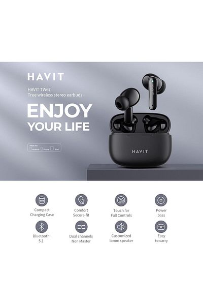 erorex Bluetooth Wireless Earbud High Fidelity Stereo Bluetooth 5.3 Enc Noise Reduction System Suitable