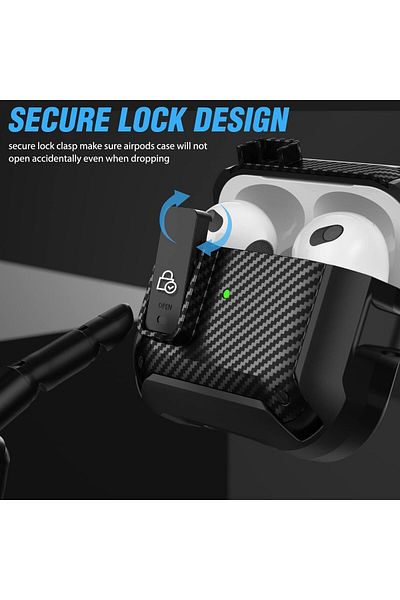 erorex Airpods 3 Case Cover For Women Men Military Automatic Security Locking Clip Case For Airpods 3Rd