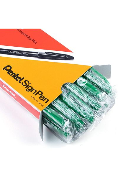 erorex Sign Pen Fiber Tipped Pen Green Ink Box Of 12 S520 D