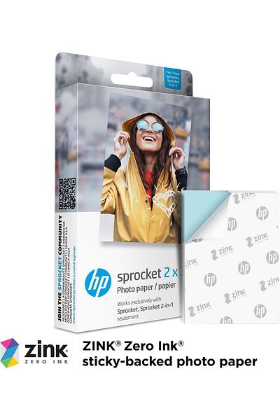 erorex Sprocket 2X3 Inch Premium Zink Sticky Back Photo Paper 50 Sheets Compatible With Sprocket Photo