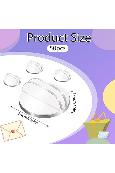 erorex 50 Pieces Translucent Card Stands Miniature Acrylic Card Bases Game Card Stands Plastic Business