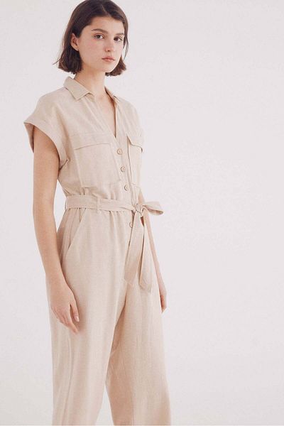 Springfield Long Cotton Linen Jumpsuit