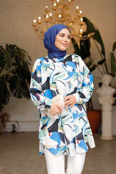 Lamazi Veil Patterned wide fit comfortable hijab women's shirt