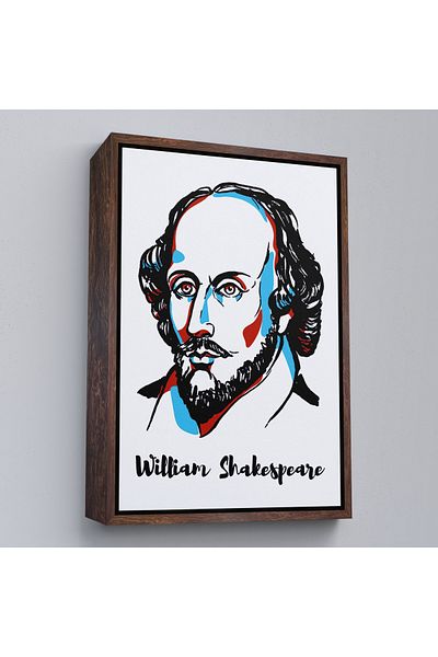 Harita Sepeti Tablou decorativ pe pânză William Shakespeare cu cadru alb
