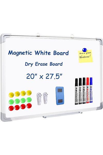 erorex Magnetic White Board 50X70Cm Large Dry Erase White Board Wall Mounted Single Sided Magnetic Writing