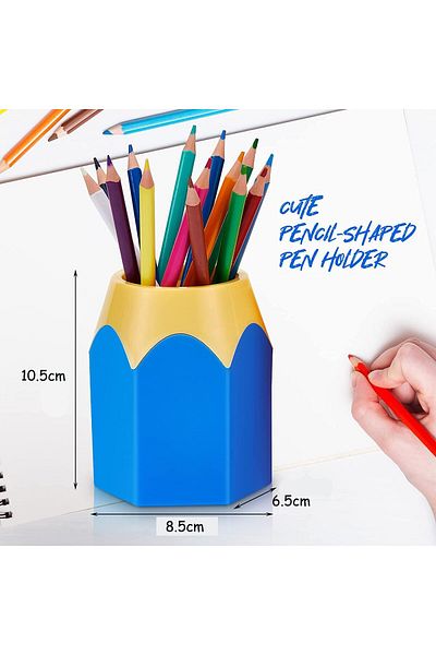 erorex Pencil Shaped Pen Holders Container Makeup Brush Pot Vase Stationery Desk Organizer Plastic For