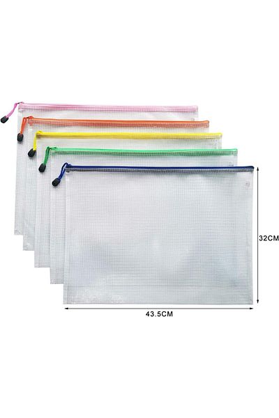 erorex 10 Pack Mesh Zipper Pouch A3 Size Paper Holder And Document Bag For Office And Travel Mixed Color