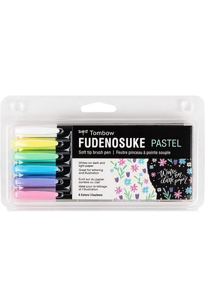 erorex 56448 Fudenosuke Brush Pens Pastel 6 Pack