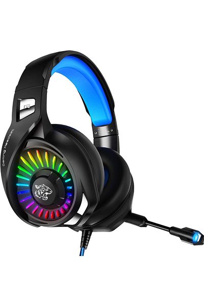 erorex Pro Gaming Headphone Ps5 Gaming Headphone 3.5Mm Jack With Rotating Long Wheat Microphone 2.2M Cable