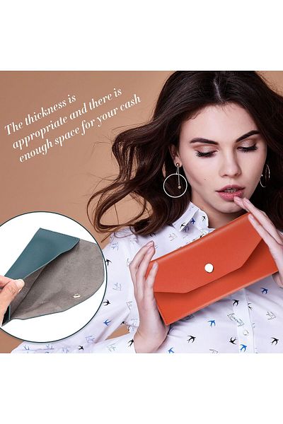 erorex 3 Pieces Cash Envelopes Bag Pu Leather Cash Money Pouch Cash Wallet Envelope Reusable For Spring