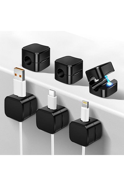 erorex مشابك كابلات مغناطيسية، مشابك حامل كابلات، 6 قطع بتصميم مشبك زنبركي قابل للتعديل، أداة محمولة عملية