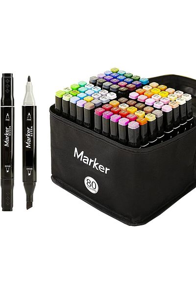 erorex Art Markers Set 80 Colors Dual Tip Permanent Art Marker Art Markers Permanent For Artists Based