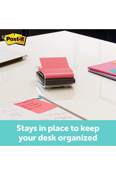 erorex Pop Up Notes Dispenser 3X3 In Black Base Clear Top Pack Includes Dispenser And A 45 Sheet Pad Of