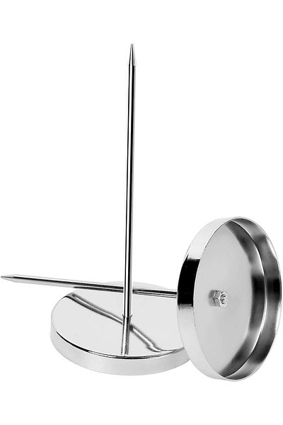 erorex 1210001 2Pcs Bill Fork Rod Paper Holder Spike Stainless Steel Check Holder Memo Spike Silver