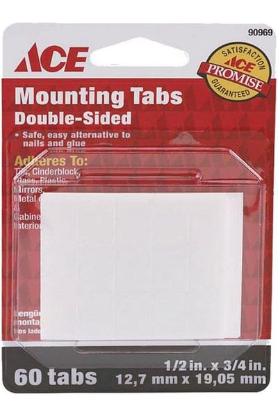 erorex Double Sided Mounting Tabs White 1 2 X 3 4Inch 522286