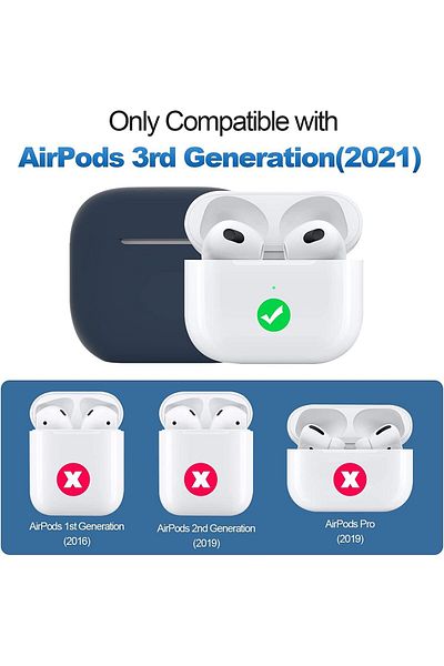 erorex Airpods 3 Case Cover With Keychain Full Protective Shockproof Soft Tpu Accessories Compatible With