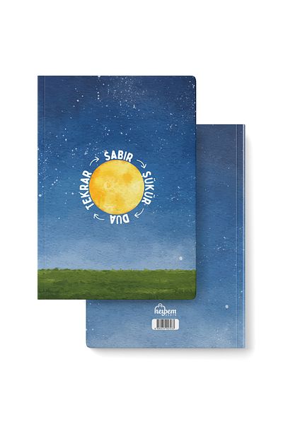 heybem A5 Notebook - Verse and Hadith with Content with Patience Gratitude Repeat Prayer