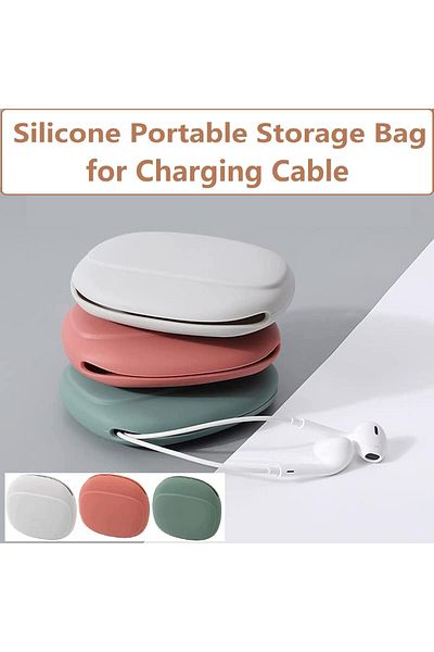 erorex Silicone Headphone Organizer 3 Pcs Portable Travel Wired Headphone Case Portable Cable & Earbuds