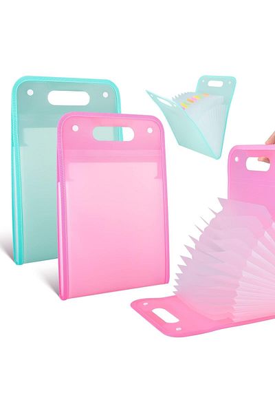 erorex 2 Pcs File Organizer 13 Pocket Vertical Expanding Folder For A4 Documents Waterproof And Portable