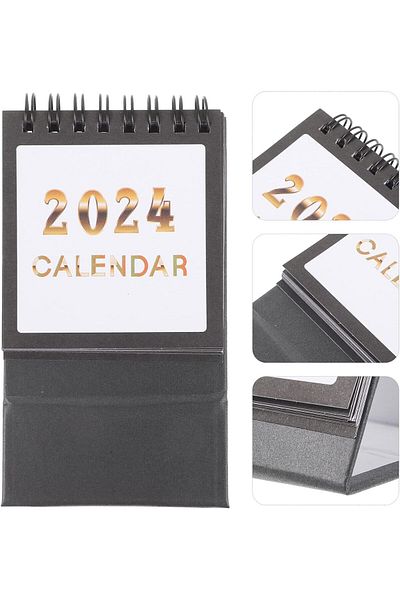 erorex Portable 2024 Desk Calendars Table Top Standing Flip Calendar 18 Monthly Spiral Twin Wire Binding