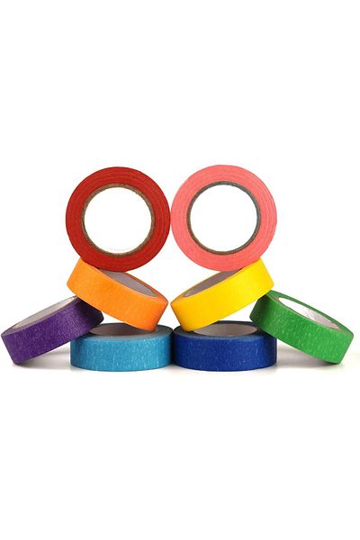 erorex 8 Rolls Colored Tape Rainbow Tape Writable Masking Tape Set With 8 Assorted Colors For Craft Diy