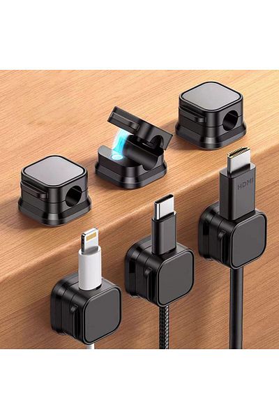 erorex 6Pcs Magnetic Cable Clip Organizer Cable Holder Adhesive Cable Manager Wire Cell Phone Usb Charger