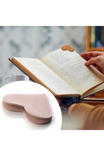 erorex Leather Heart Bookmarks Corner Page Book Marks Handmade Bookmarks Reading Gifts Book Accessories
