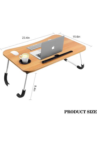 erorex Portable Folding Bed Table Laptop Desk With Ipad And Cup Holder Adjustable Lap Tray Notebook Stand