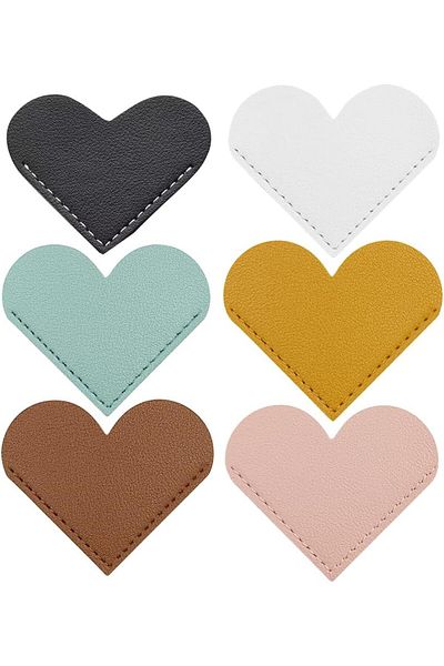 erorex Leather Heart Bookmarks Corner Page Book Marks Handmade Bookmarks Reading Gifts Book Accessories