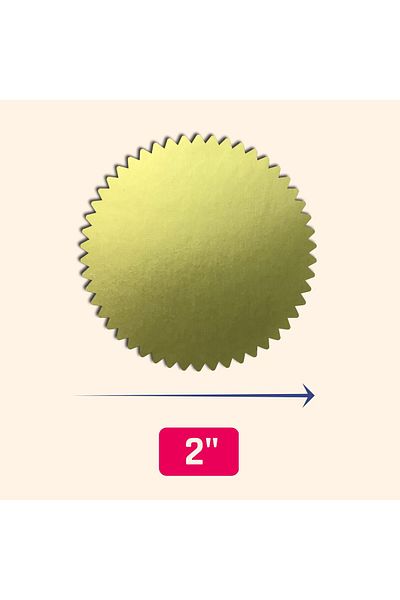 erorex 200 Pack 2 Inch Certificate Wafer Embossing Award Seals Stickers Labels Gold